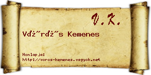 Vörös Kemenes névjegykártya