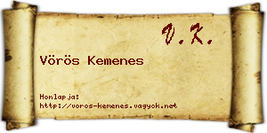 Vörös Kemenes névjegykártya